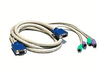8-Pack, Color-coded Single KVM Cable PS2 Mouse, Keyboard VGA Cable for switchview OSD, 6-ft