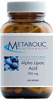 Metabolic Maintenance Alpha Lipoic Acid - 300 Milligrams ALA, Antioxidant Support for Nerve + Liver Health (100 Capsules)