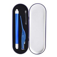 Safe Soft Ear Pick Ear Wax Remover Cleaner with Storage Box Baby Earwax Removal Set Stainless Steel Luminous Visible Tweezer Earpick for Baby Kid Child Ear Cleaning(Blue)