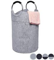 Mangata MANGATA Collapsible Laundry Basket, Large folding Laundry Hamper with Soft Handles for bedrooms, Light Grey