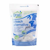 Grab Green Natural Bleach Alternative Pods, Non-Chlorine Bleach, Fragrance Free, Unscented/Free & Clear, 24 Loads