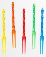 The BAR Set of 30 Cocktail/Appetizer Forks in Assorted Colors, 10 Pack