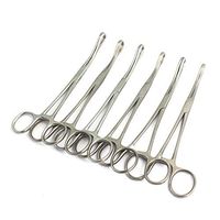 LAJA IMPORTS AUTOCLAVABLE PACIFATED Stainless Steel Spong Forceps 7.5" Curved 6/PK Instruments