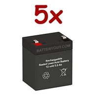 BatteryGuy BGH-1255F2 (Qty of 5) 12V 5.5ah High Rate Rechargeable UPS Backup Battery