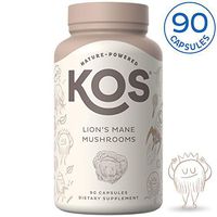 KOS Organic Lion's Mane Mushroom Capsules - Boosts Immunity, Enhances Focus and Clarity - 90 Vegetarian Hericium Erinaceus Capsules, No Added Fillers or Preservatives