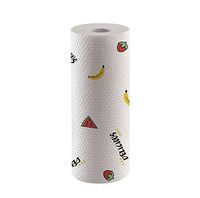 SOFMUO Reusable Cleaning Cloths Disposable Cleaning Towels Kitchen Towels Dish Cloths Heavy Duty Eco-Friendly Non Woven Eco Mutipurpose Handy Wipes 50 pcs/roll（Fruit)