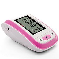Automatic Upper Arm Blood Pressure Monitor Machine Adjustable Large Cuff LCD Screen Blue Backlit Highly Accurate Digital BP Cuff Supports Batteries and USB Charging-BPW22 (Pink)