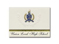 Signature Announcements Union Local High School (Belmont, OH) Graduation Announcements, Presidential style, Elite package of 25 with Gold & Blue Metallic Foil seal