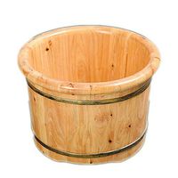 Foot Tub， Fragrant Cypress Wood Foot Basin, Bilateral Pedicure Bucket，Constant Temperature Foot Spa Wooden Tub