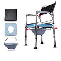BINZHI Elderly Toilet Seat Plated Carbon Steel Waterproof Folding Non-Slip Reinforced Foot Pad Bedside Mobile Toilet Bedside Toilet (Color : A)