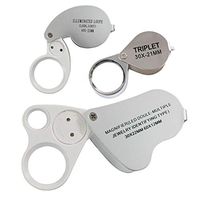 TRIXES 3 Set Jewellers Glass Magnifier Lens 30, 40, Double 30/60 LED Light Loupe