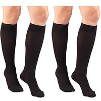Truform Women's Fit Compression Socks, Diamond Knit Pattern, 15-20 mmHg, Black, Medium (Pack of 2)