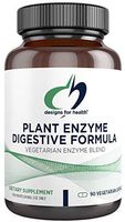 Designs for Health Plant Enzyme Digestive Formula - Vegetarian Digestive Enzymes for Gut Health Support with Protease + Lipase + Amylase (90 Capsules)