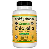 Healthy Origins Organic and Kosher Chlorella Tablets, 180 Count