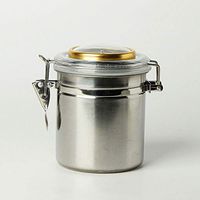 MUXIANG Cigar Humidor Stainless Steel Container Tin for Tobacco Spices Airtight and Discreet Storage Jar CG0010 (Medium)