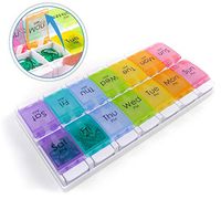 PuTwo Pill Organizer Pop-up Pill Organizer with Push Button Pill Box 7 Day Travel Pill Organizer Medicine Organizer Pill Case Weekly Pill Organizer Medicine Storage Vitamin Case