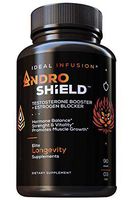 Testosterone Booster with Estrogen Blocker for Men: Muscle Growth and Strength, Cortisol Manager - Aromatase Inhibitor, Andropause Support (90 Capsules) Vegan