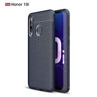 JUNXI Phone case Phone Cover Litchi Texture TPU Shockproof Case for Huawei Honor 10i(Red) Full Body Protection (Color : Navy Blue)