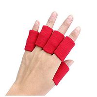 Therapia Plus Finger Splint Brace Protector for Adults - for Arthritis Pain, Basketball, Volleyball Finger Guard - Pack of 10 - Red Color