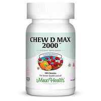 Maxi Health Chew-D-Max -"2000 IU" Vitamin D3 - Bubble Gum Flavor - 100 Chewies - Kosher