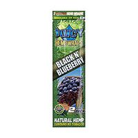 Juicy Pure Hemp Wraps - Sealed Display Box - 50 (25 x 2) Hemp Wraps per Box - (Black N' Blueberry)