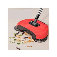 Youshangshipin Sweeper, Hand Push Type Multi-function Sweeping Floor Combination Artifact, Two-color Optional One Machine Dual-use, Household Broom Set (red, Blue) Water lock (Color : Red)