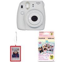 Fujifilm Instax Mini 9 Instant Camera with Holiday Ornament, Red and 10 Sheet Shiny Star Film