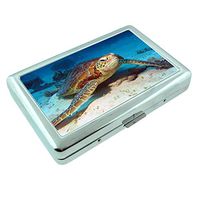 Sea Life Ocean Coral Tropical Fish S4 Silver Cigarette Case Metal Wallet Id Holder King & 100's 4" X 2.75" RFID Protection