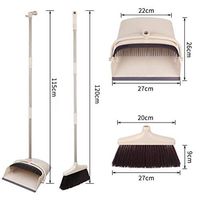 FreedomDesign 48" Long Handle Broom Set, Dustpan Cleans Broom Combo with Long Handle for Home Kitchen Room Office Lobby Floor Use Upright Stand up Dustpan Broom Set，No Need to Bend Over