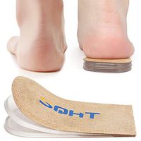 SQHT Adjustable Orthopedic Heel Lift - Height Increase Insoles for Leg Length Discrepancies and Achilles Tendonitis, Heel Cushion for Heel Pain, Heel Spurs (Beige)
