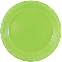 JAM PAPER Round Plastic Party Plates - Medium - 9 inch - Lime Green - 20/Pack