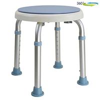 LXFENG Rounded Shower Stools with Rotating Seat, 7 Level Height Adjustable Bathtub Shower Chair,Shower Bench Bath Chair for Elderly and Handicap, 136kg Load Capacity