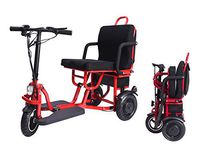 EBEI Portable Travel Scooter 3-Wheel Foldable Electric Tricycle Elderly/Disabled/Outdoor Travel Electric Scooter Lightweight Mobile Support 280 lb Weight Only 58 lbs Long Range(19 Mile)