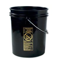 Standard Black 5 Gallon Bucket with Black Standard Lid