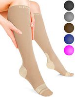 Sparthos Compression Socks (20-30mmHg) - Knee High Sock for Sport, Running, Travel, Medical Support, Pregnancy, Nurses - Dr Soothers Ankle Brace for Plantar Fasciitis - Mens and Womens (Beige-LXL)
