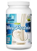 Nutri- Supreme Research Whey Protein Powder Dairy Cholov Yisroel Sweet Vanilla Bean Sweetened with Erythritol and Stevia - 2 Lb - 25 G
