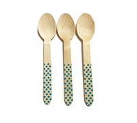 Perfect Stix Blue Polka Dot Wooden Spoons, 6-Inch, Pack of 36