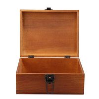 ZJchao Wooden Box,Storage Box Vintage Style Wooden Box Jewelry Box Display Decoration Wood Storage Box Storage Box with Locking Clasp Storage Keepsake Box(#3)