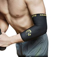 Copper Compression Recovery Elbow Sleeve - Highest Copper Content Elbow Brace / Support. For Workouts, Golfers And Tennis Elbow, Arthritis, Tendonitis. Copper Infused Fit - Wear Anywhere. Black.