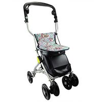 TYJ-USA Walker Old Man Shopping cart Folding Selling Tea Plan Walker Old Man Comfort Belt not Light Stroller (Color : Silver, Size : 5043cm)