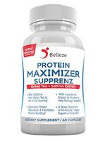 Supprenz Protein Maximizer Digestive Enzymes + Appetite Suppressants. Broad Spectrum Plant Based Enzymes + Saffron and Green Tea Extracts. Made in USA. Patent Pending, by Belleze.