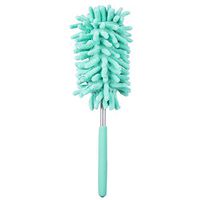 Car Duster Microfiber Multipurpose Pollen Removing Dust Brush Exterior or Interior Use Long Extendable Handle (Lake Green)
