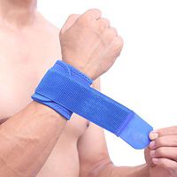 1PCS Adjustable Wrist Support Brace Brand Wristband Men and Women Gym Wrestle Professional Sports Protection Wrist (Blue)