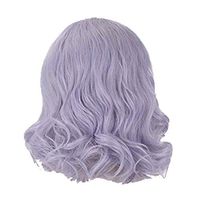 Meidexian888 Short Synthetic Wigs,Women's Fashion Wig Purple Synthetic Hair short Wigs Curly Wig (Purple)