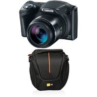 Canon PowerShot SX420 Digital Camera Black with Case Logic Compact Camera Case
