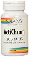 Solaray Actichrom GTF Chromium III 200 Supplement, 200mcg, 100 Count