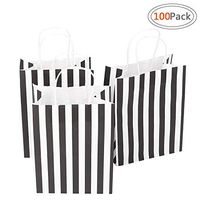 Road 8x4.75x10.5 Inches 100pcs Black Stripes Kraft Paper Bags, Retail Bag, Merchandise Bag, Gift Bag, Inches 50pcs Black Stripes Kraft Paper Bags, Retail Bag, Merchandise Bag, Gift Bag, Party Bag