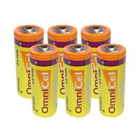 6x Omnicel ER18505 3.6V 3.8Ah Size A Lithium Button Top Battery For Smart Munitions, Unattended Sensors, Intrusion Sensors, Invisible Fencing, Asset Tracking, Theft Prevention, Locator Beacons