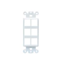 BoltLion BL-694095 6 Port Keystone Jack Insert Decora Wall Plate for Home/Offices/Hotels/Schools - White