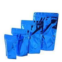 100 Pcs Colorful Stand Up Zip Lock Bags Pouch,Mylar Aluminum Foil Standing Zipper Plastic Pouches Bags Bottom Gusset Pouch Keep Aroma Zip Lock Bags (Blue, 11x16x3 cm(4.33"x6.3"x1.18"))